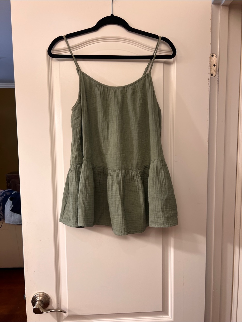 Caslon Gauze Spaghetti Strap Peplum Top - Size M
